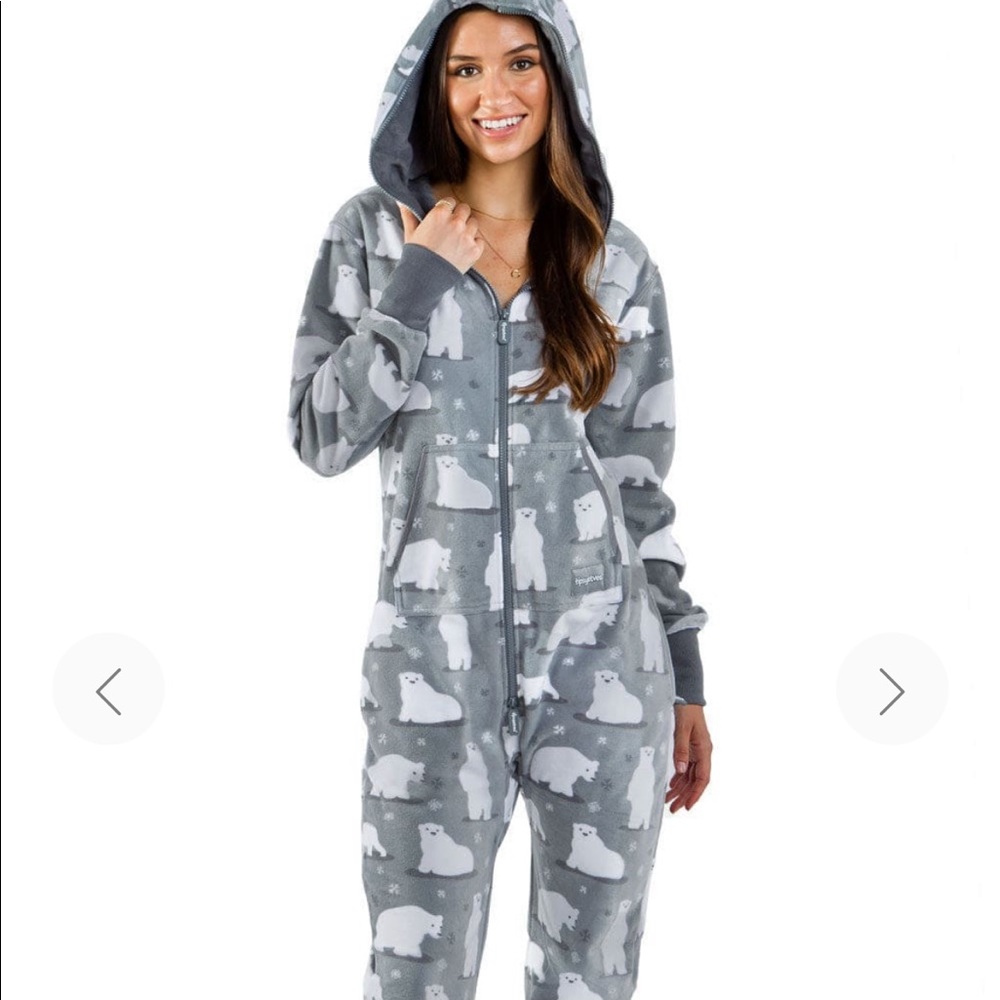 Tipsy Elves Gray Polar Bear Onesie
